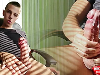 Big creamy load from my fat uncut cock