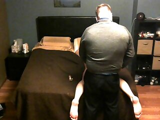 Walk in anon daddy top fucks a younger bottom slut hosting face down ass up on hidden camera