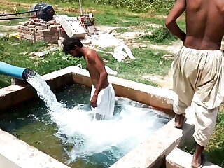 Paki villager enjoying tubewell