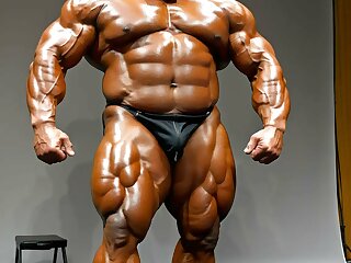[AI] Middle-aged muscle bear dad is showing off his amazing muscles