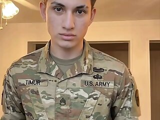 Watch this cute Army twink have some fun in uniform.