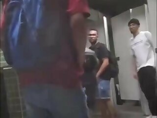Hidden recording in a public cruising toilet.
