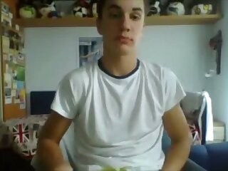 Young Italian guy shows his huge cock on cam